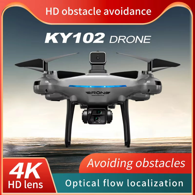 2024 New Ky102 4K Dual Camera 4 Side Obstacle Avoidance Hover Drone Optical Flow Photography Aerial Vehicle RC Drones Toy Gifts