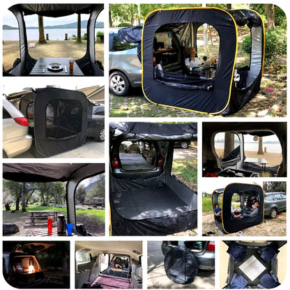 Car Rear Extended Tent Automatic Pop up 4-6 Person Tents Outdoor Camping Waterproof Travel Folding Mosquito Net Accessories