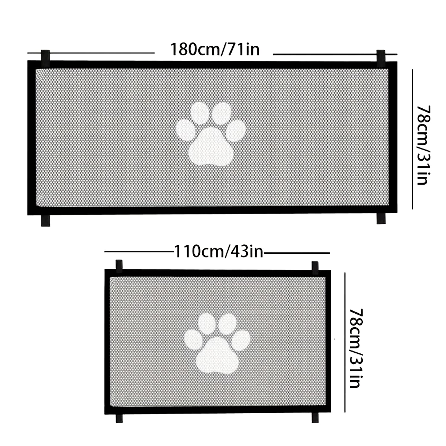 1Pc Safety Protection Mesh Pet Gate Fence, No Drilling Isolation Net, Baby Gate Retractable Gates for Stairs, Doorways, Hallways