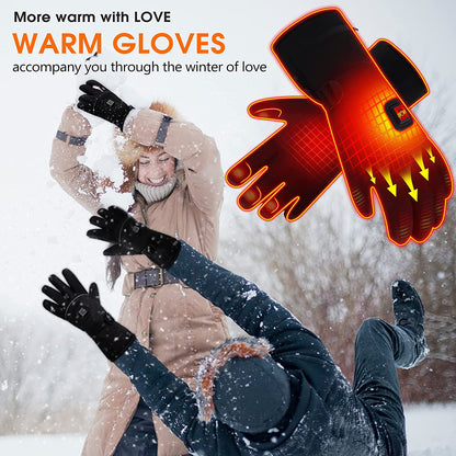 Electric Heated Gloves Rechargeable Battery Heated Thermal Gloves for Men Women,7.4V Touchscreen Waterproof Windproof Heated Gloves for Hiking Skiing,Outdoor Indoor Portable Battery Hand Warmer Gloves