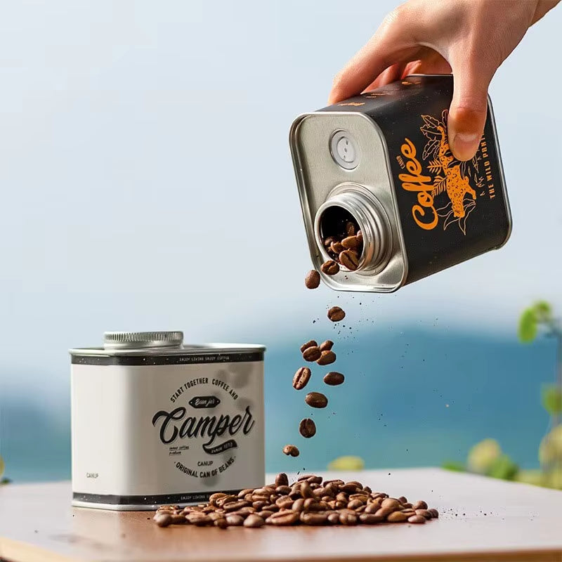 Coffee Bean Sealed Can Outdoor Camping Tin Box Food Grade Packaging Storage Fresh Breathing Tin Can