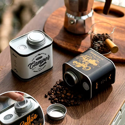 Coffee Bean Sealed Can Outdoor Camping Tin Box Food Grade Packaging Storage Fresh Breathing Tin Can