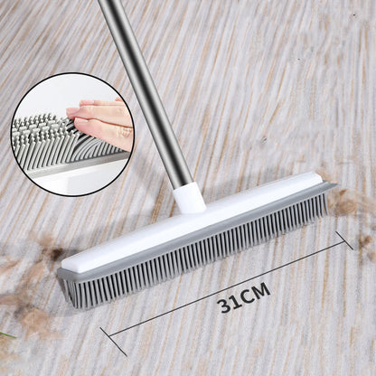 No Scratch Rubber Broom for Pet Hair and Carpet Cleaning