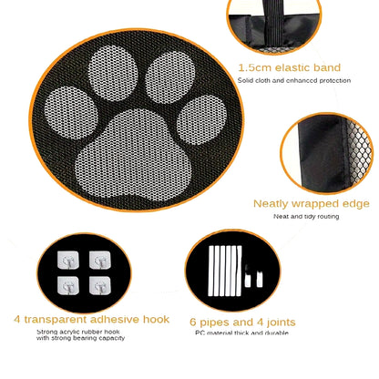 1Pc Safety Protection Mesh Pet Gate Fence, No Drilling Isolation Net, Baby Gate Retractable Gates for Stairs, Doorways, Hallways